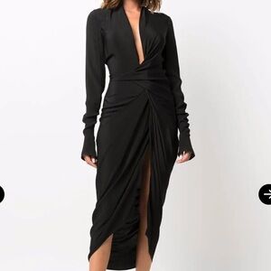 Rick Owens Drape Long Sleeve Wrap Dress Size 40
